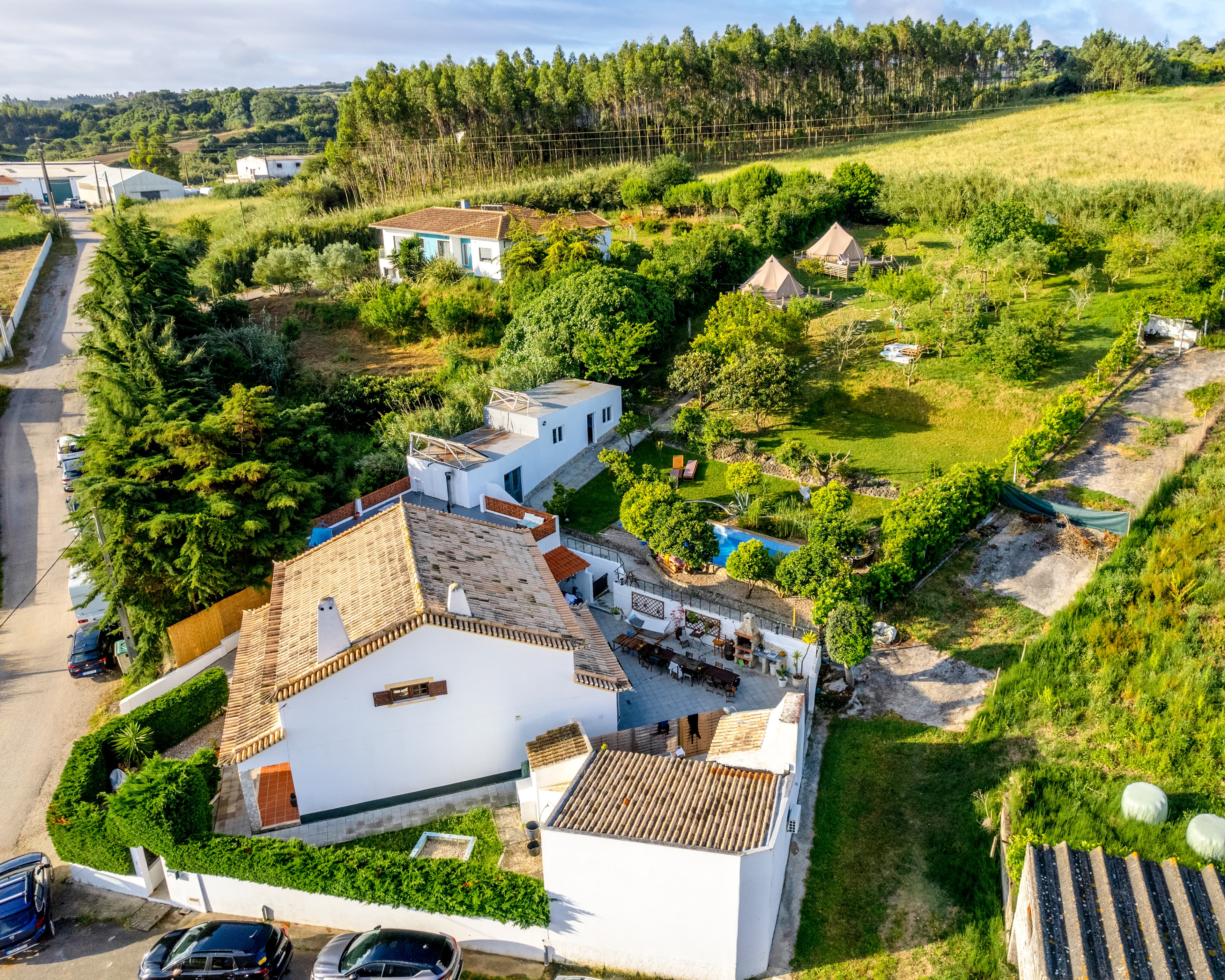The surf house from above