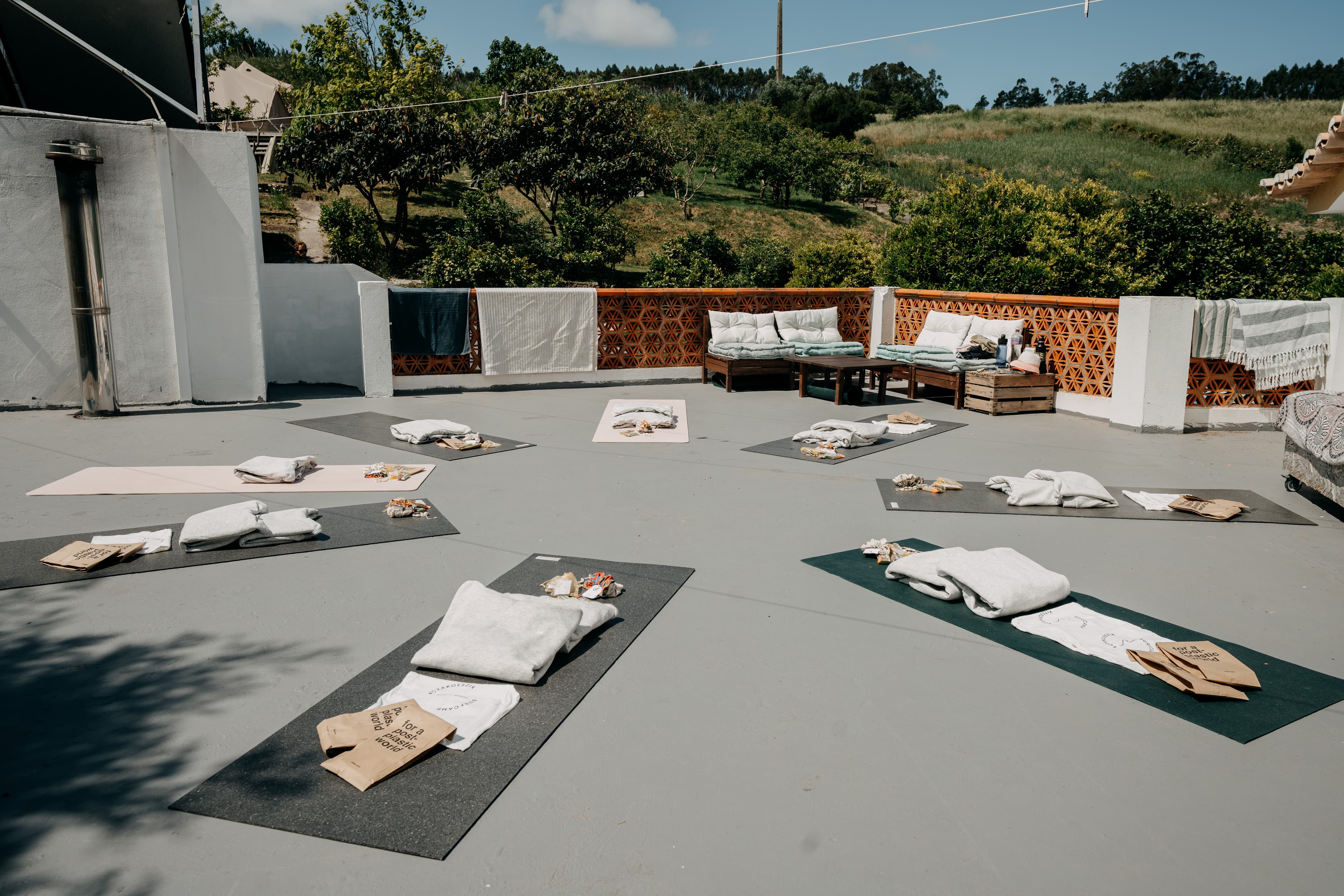 The rooftop terrace set up for practice